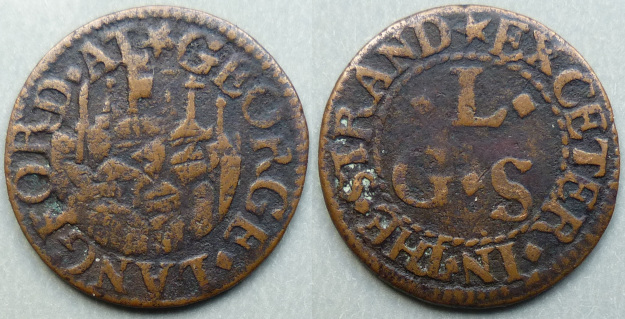 The Strand, George Langford farthing token The Strand, George Langford farthing token